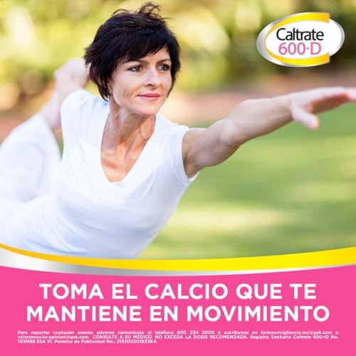 Caltrate Suplemento de Calcio 600 +D 600mg / 400 UI Frasco con 30 tabletas