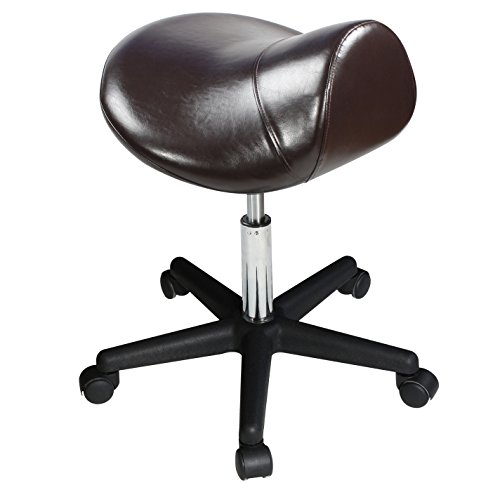 Master Massage Saddle Stool with NanoSkin Upholstery, Coffee