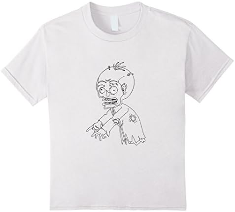 Kids Kids Zombie T-Shirt to color in (for coloring) Halloween 8 White