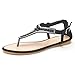 DREAM PAIRS KAREO Women's Summer Casual Wear Rhinestone Gladiator T-Strap Thong Flat Sandals