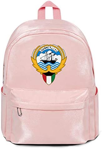 Black Pink Unisex School Backpack Daypacks Kuwait National Emblem Classic Basic Water Resistant College Bag Casual Lightweight Daypack for Travel Laptop Backpacks Fashion Nylon Tech Backpack
