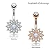 BodyJ4You Petite Crystal Clear Jeweled Created-Opal Flower Belly Button Navel Ring