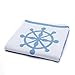 Mika Home Nautical Reversible Cozy Bamboo Fiber Oversized Throw Blanket for Couch, Sofa, Travel, 50X70”, Blue, White