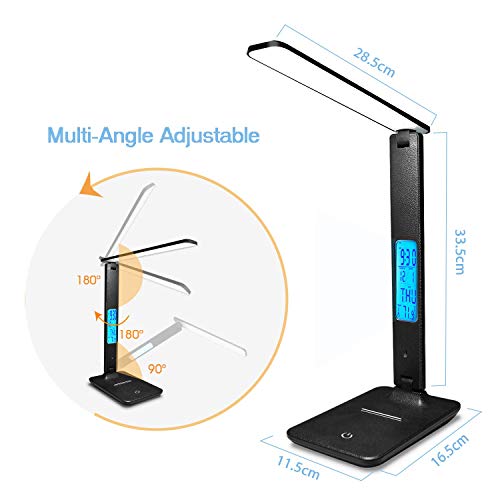 Desk Lamp LED Desk Light, Smart Features(Clock, Alarm, Date