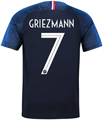 zawhz Griezmann #7 France 2018 Home Men Jersey Color Blue Size M