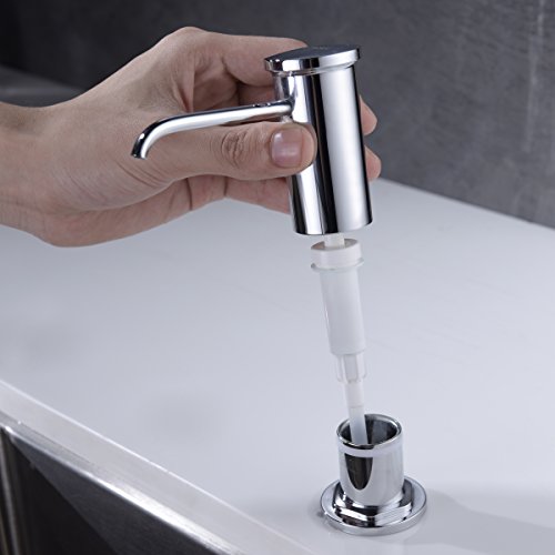 Chrome Sink Soap Dispenser with Lead Free ABS Plastic Pump, Delle Rosa PET Bottle and Brass Sprayer Soap Pump