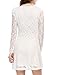 Allegra K Women's Scoop Neck Sheer Long Sleeves Floral Lace Mini Skater Dress - Small - White