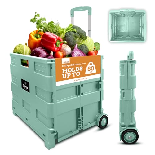 Mint Rolling Collapsible Storage Utility Cart