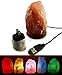 Hand - Carved Natural Himalayan Salt Crystal Lamp | Mounted On a Beautiful Wood Base | Multi- Color LED Light Bulb | Travel Size | USB CORD | AC Adapter | 4-5 Inches | 1.8- 2.5 Lbs