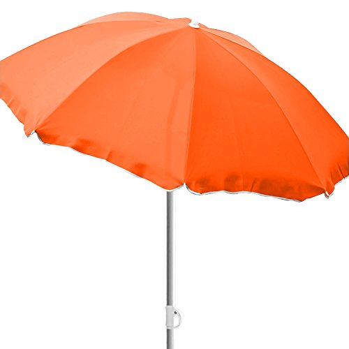Mojawo Strandschirm Sonnenschirm Strand Schirm Sonnenschutz Gartenschirm Sonnenschutz knickbar orange Ø1,80m