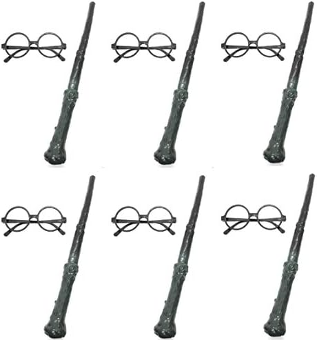Easy Party 6 Wizard Wands and 6 Glasses Party Favors Create a Magical Evening with these Adorable Photo Props for Kids and Adults