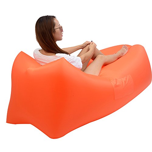 iZEEKER Inflatable Lounger Wind Breezy Pouch Couch Windbed Cloud Air Chair Sofa Bed Lazy Bag Been Sleeping Sand Beach Laybag Blow Up Original Fast Hangout Outdoor Hammock Lounge Adults Kids - Thumbnail 3
