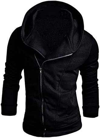 Beautyfine Men's Casual Zipper Solid Outwear Tops Long Sleeve Hoodie Blouse Solid Sweatshirt