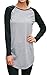 Halife Women's Crewneck Raglan Sleeve Long T-shirt Tunics Tops (XL, Black)
