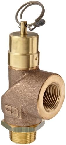 Control Devices SCB Series Brass ASME Safety Valve, 125 psi Set Pressure, 3/4" Female NPT x 3/4" Male NPT