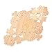 Rhombus Flower Rubber Wood Applique Unpainted Furniture Onlay Home Decor 1 Pc