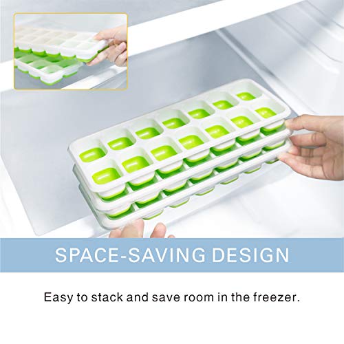 Ice Cube Trays, 3 Pack Silicone EasyRelease and Flexible Ice Trays