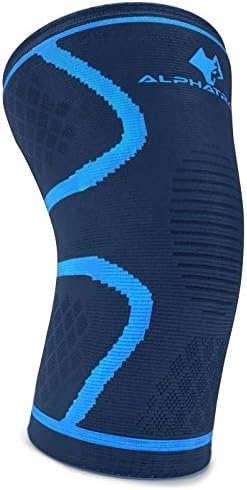 ALPHATRAIT Knee Compresion Sleeve - Best Knee Support Brace for Running, Jogging, Sports, Gym Workout, Weightlifting, Fitness - Effective for Joint Pain Relief, Arthritis, ACL &amp; Injury Recovery