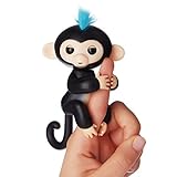 Happy Baby Monkey -Interactive Finger Baby Monkey Electronic Pet Toy Finn (Black With Blue Hair)
