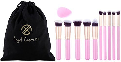 BAWYU Makeup Brush Set Premium Makeup Brush Set Eyeliner Face Powder Lip Brush Synthetic Makeup Brush With Makeup Blander(10pcs, Golden Black,Pink,White)