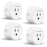 Smart Plug, OUKITEL Mini Wifi Outlet Compatible with Alexa, Google Assistant & IFTTT, Voice APP Remote, No Hub Required, ETL & FCC Certified, White - 4 Pack
