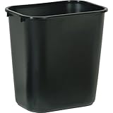 Rubbermaid Commercial Products Fg295500Bla Plastic Resin Deskside Wastebasket, 3.5 Gallon/13 Quart, Black