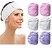 6 Count Spa Facial Headband, Makeup Headband Elastic Terry Cloth Spa Headband Stretch Towel Washable Headband for Washing Face, 3 Colors