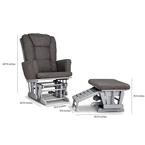 Graco Sterling Semi Upholstered Glider and Nursing Ottoman, Pebble Gray