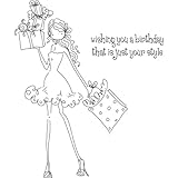 Stamping Bella Uptown Girl Posh Has A Present Cling Rubber Stamp, 6.5 x 4.5