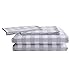 Exclusivo Mezcla Luxury Hotel Quality 3-Piece Double Brushed 1800 Series Microfiber Reversible Duvet Cover Set with 2 Pillow Shams - Full/Queen Size, Light Grey Plaid