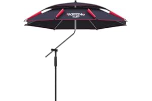 FUREMA Outdoor Fishing Umbrella Tilt Pole, 7/6.5/8.5ft Fishing Parasol with Sand Anchor, Large Sun Umbrella Waterproof Windpr