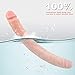Realistic Double-Ended Dildo Adult Toy Lesbian, 14.96 Inch Double Sided Dildos for Women, Waterproof Flexible Double Dong with Curved Shaft for Vaginal G-spot and Anal Play (Peter's Dick)