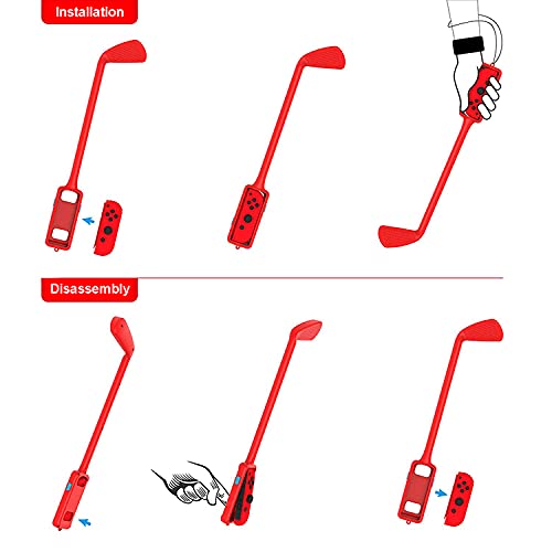 Switch Golf Club, 2 Pack Set, Controller Handle Grip with Hand Strap