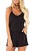 REORIA Womens Casual Summer One Piece Sleeveless Spaghetti Strap Playsuits Short Jumpsuit Beach Rompers Black Medium