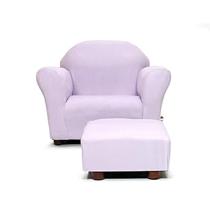 KEET Roundy Child Size Chair with Microsuede Ottoman, Lavender, Ages 2-5 years