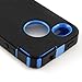 GEARONIC TM Black & Blue Three Layer Silicone PC Case Cover for iPhone 4 4G 4S