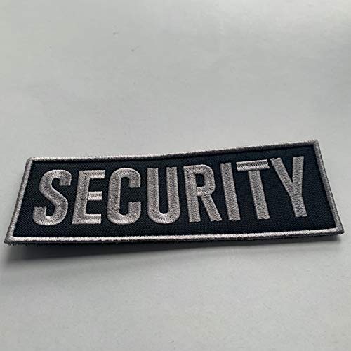 uuKen Medium Embroidery Subdued Gray Grey Security Forces Officer Guard Morale Patch 6x2 inch Back with Hook Fastener for Tactical Vest Uniform Chest Jackets (Gray, Medium 6"x2")