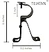 Curtain Rod Brackets - Black (Set of 2) -Adjustable (Also known as - Curtain rod Holder / Bracket for Drapery rod / Window Drapery rod bracket set for Draperies / adjustable curtain rod brackets)