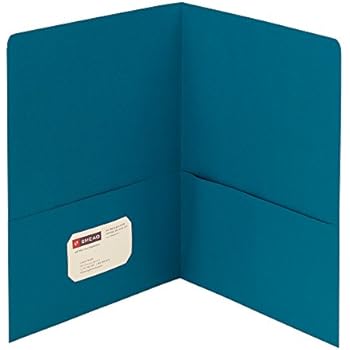 Smead Two-Pocket Heavyweight Folder, Letter Size, Teal, 25 per Box (87867)