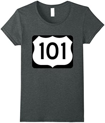 Womens Highway Route 101 Shirt Road Trip Travel Biker T-Shirt XL Dark Heather