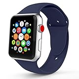 IYOU Sport Band Compatible with Watch Band 38MM 42MM 40MM 44MM, Soft Silicone Replacement Sport Strap Compatible with 2018 Watch Series 4/3/2/1