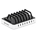 Okra 7-Port USB 16.8A Charging Station PRO [Most Powerful] Universal Desktop Tablet & Smartphone Multi-Device Hub Charging Dock for iPhone, iPad, Galaxy, Tablets [Charge 7 Tablets at Once] (White)