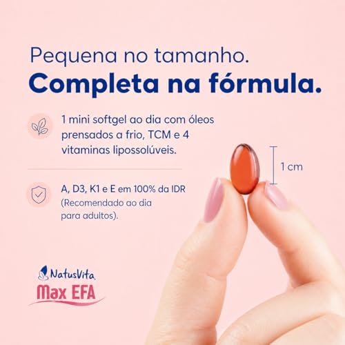 Kit 2und 120 cápsulas Max Efa (Óleo de Linhaça, Prímula, Borragem com TCM e Vitaminas A, D3, K e E)