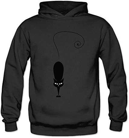 Fastty Women's Black and White Cat Line DIY Sweatshirts Hoodie
