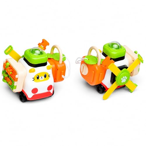 Cubo de Atividades Montessori 5 em 1 Brinquedo de Encaixe Sensorial Bebê