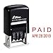 Shiny Self Inking Rubber Date Stamp, PAID, Red Ink (S-303)
