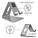 OMOTON Upgraded Aluminum Cell Phone Stand, C1 Durable Cellphone Dock with Protective Pads, Smart Stand Designed for iPhone 14 Plus, 14/13/12/11 Pro Max XR XS, iPad Mini, Android Phones, Grey
