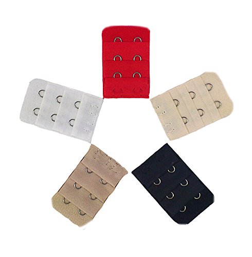Ewandastore 10 pcs Multi Colors Women 2 Hook 3 Rows Spacing Bra Extender Strap