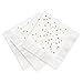 Confetti Hearts and Dots Beverage Cocktail Napkins - Set of 25 white paper napkins with gold foil