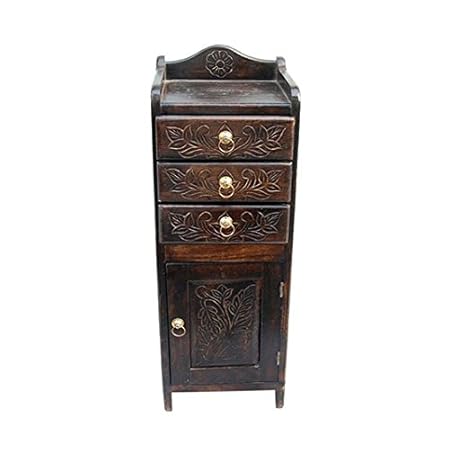 Acme Furniture Wooden Chaste Chest Of Drawers And Shelf Narrow Nightstand - Brown